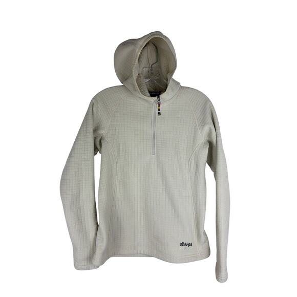 Sherpa Adventure Gear Tops - Sherpa Adventure Gear Womens Hoodie Small 1/4 Zip Cream Fleece Outdoor Nepal